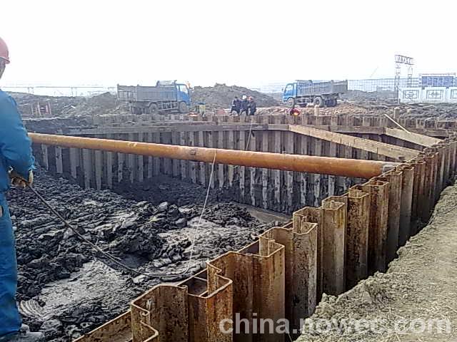 基坑支护 拉森钢板桩,pc工法桩,钢支撑,杭州拉森基础